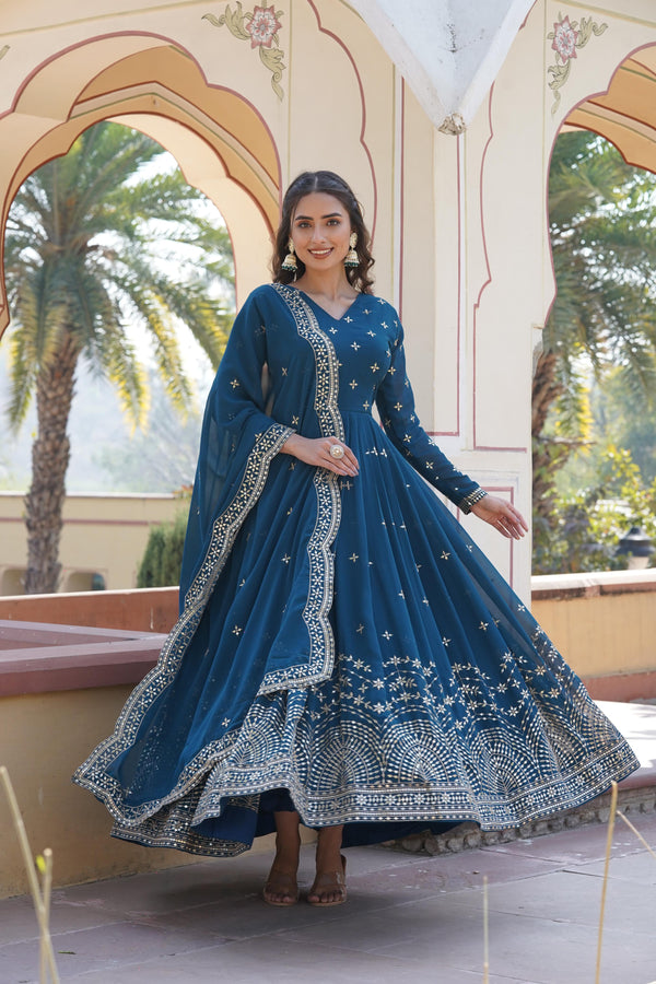 LIKSHA PREMIUM READYMADE GOWN WITH DUPATTA SET-LC-1084